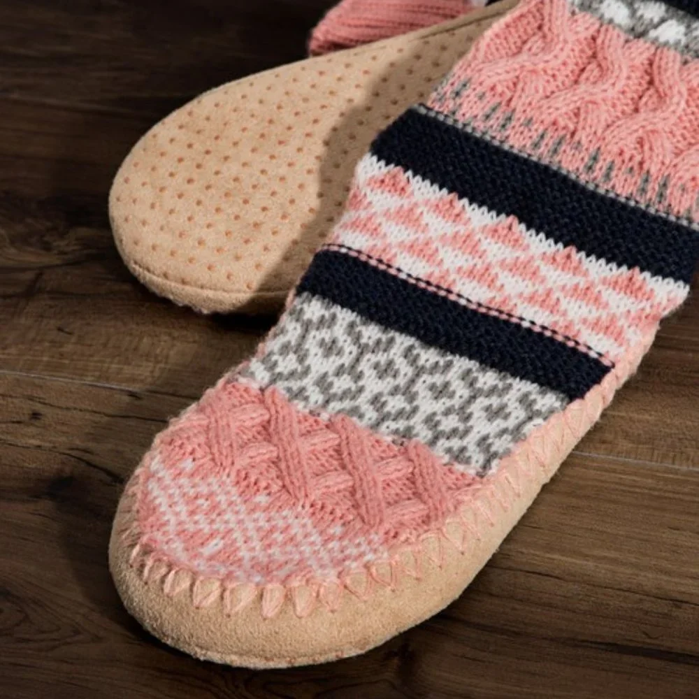 πJacquard Knit Blush Slipper Socks - Nordic Pattern π π Excellent Gift! π - Picture 2 of 6